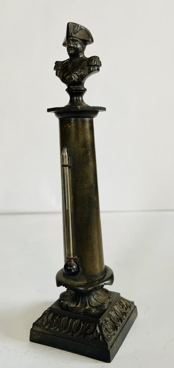 Colonne avec thermomètre en bronze -photo-2